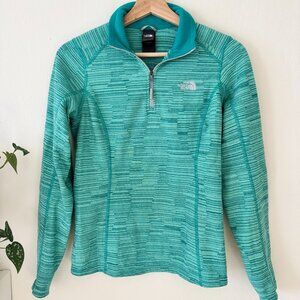 The North Face Women’s 1/4 Zip Fleece Pullover – XS – Teal Stripe